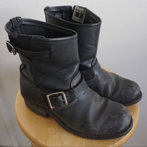 Black Frye Boots Mid-Calf Distressed - SIZE 7.5